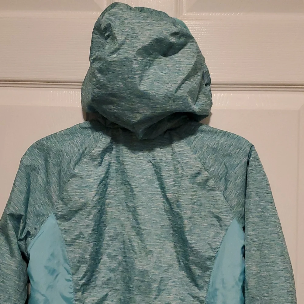 Free Country Zip Down Girls Hooded Light int Green Jacket - Size Medium (10-12)